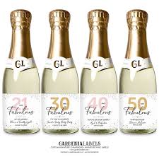 Mini Champagne Bottles with Custom Tags