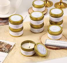 Scented Candles in Gold Tins